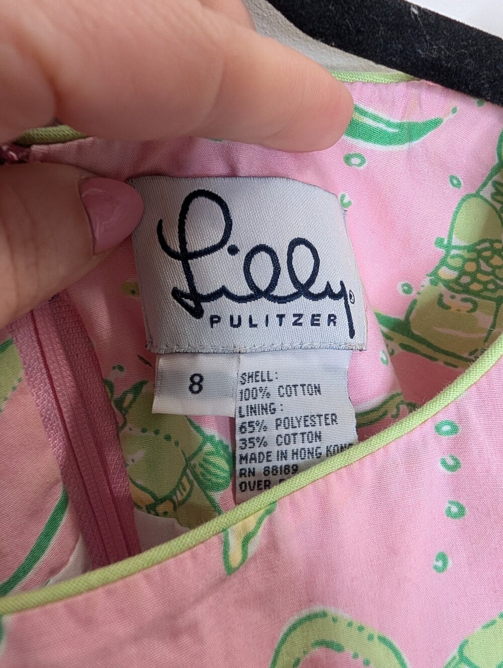 Lilly Pulitzer Pink Green Monkey Print Cotton Shift Dress Size 8 Preppy Resort - Picture 4 of 5